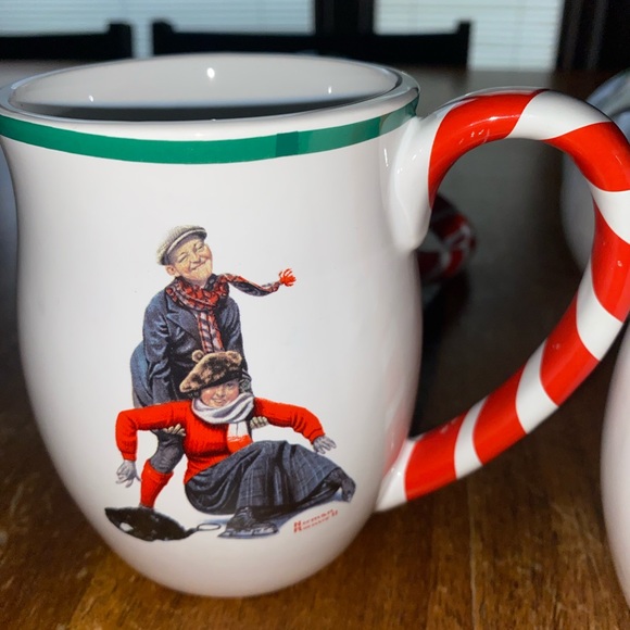 Norman Rockwell Art Christmas Mugs XMAS Set Of 4 - Picture 5 of 7